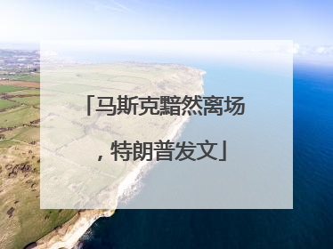 马斯克黯然离场，特朗普发文
