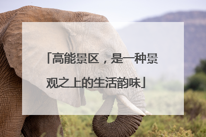 高能景区，是一种景观之上的生活韵味
