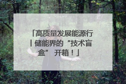 高质量发展能源行丨储能界的“技术盲盒” 开箱！