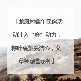 龙凤村端午民俗活动注入“廉”动力：粽叶裹紧廉洁心，艾草锤敲警示钟