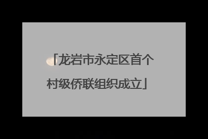 龙岩市永定区首个村级侨联组织成立