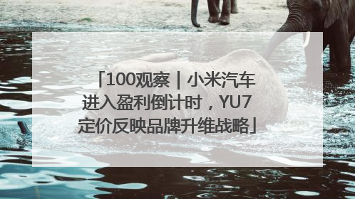 100观察｜小米汽车进入盈利倒计时，YU7定价反映品牌升维战略