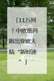 11万列！中欧班列跑出亚欧大陆“新时速”