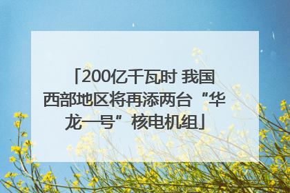 200亿千瓦时 我国西部地区将再添两台“华龙一号”核电机组