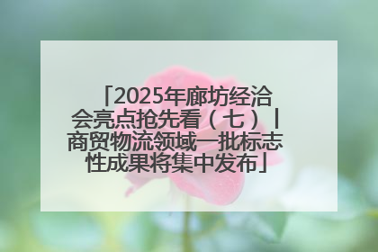 2025年廊坊经洽会亮点抢先看（七）丨商贸物流领域一批标志性成果将集中发布