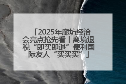 2025年廊坊经洽会亮点抢先看丨离境退税“即买即退”便利国际友人“买买买”
