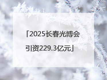2025长春光博会引资229.3亿元