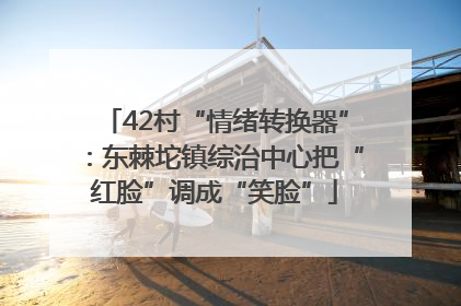 42村“情绪转换器”：东棘坨镇综治中心把“红脸”调成“笑脸”