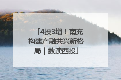 4投3增！南充构建产融共兴新格局｜数读西投