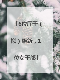 6位厅干（拟）履新，1位女干部