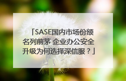 SASE国内市场份额名列前茅 企业办公安全升级为何选择深信服？